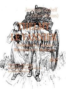 Illustration d'un homme tirant une charrette chargée tandis qu'une femme marche à ses côtés. Le texte au-dessus de l'image indique « Theimy Le Vannier », ainsi que les noms des auteurs et des illustrateurs.