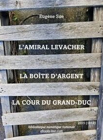 Des lattes de bois masquent partiellement une surface en pierre avec un texte en français énumérant des œuvres d'Eugène Sue : 