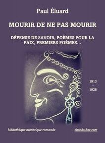 Couverture du livre « Mourir de ne pas mourir » de Paul Éluard, avec illustration d'un profil antique stylisé. Le texte comprend le titre du livre, le nom de l'auteur et les détails de la collection. Couverture du livre « Mourir de ne pas mourir » de Paul Éluard, avec illustration d'un profil antique stylisé. Le texte comprend le titre du livre, le nom de l'auteur et les détails de la collection.